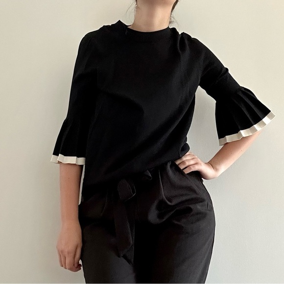 COS Black Light Sweater with White Accents - Picture 3 of 12